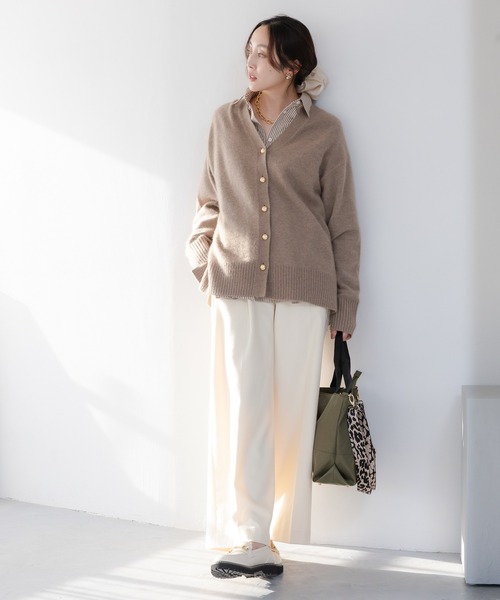 Elura（エルーラ） パンツ サマ見えあったかワイドパンツ「低身長