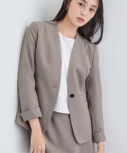 INDIVI（インディヴィ） スーツ 「洗える／通勤／スーツ」メランジ