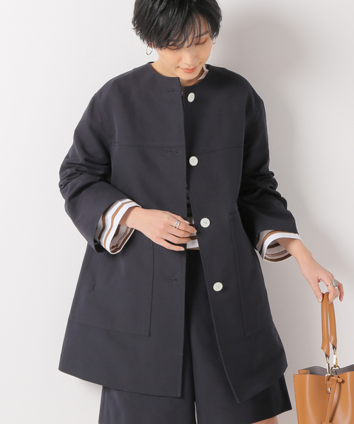 IENA（イエナ） ノーカラーコート 38 ブラック レディース : ZOZOTOWN