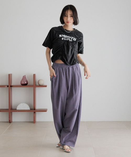 「LOWRYS FARM」 半袖Tシャツ FREE パープル レディース_画像6
