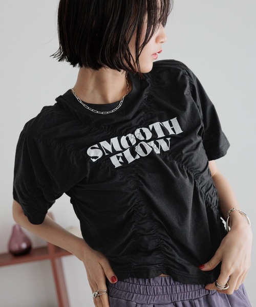 「LOWRYS FARM」 半袖Tシャツ FREE パープル レディース_画像9