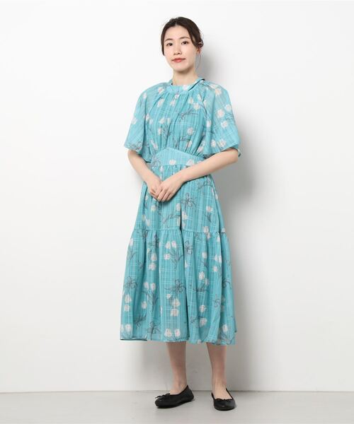 「axes femme POETIQUE」 半袖ワンピース MEDIUM グリーン レディース_画像2