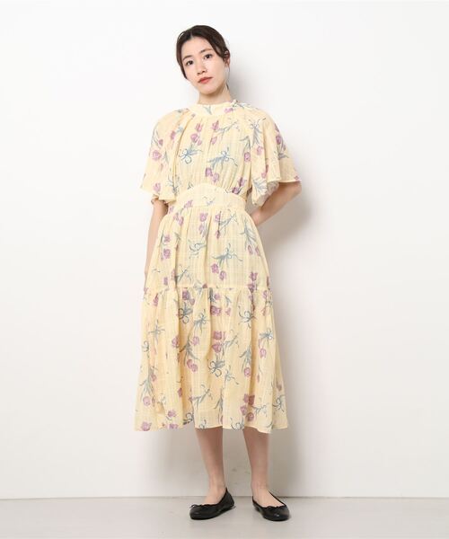 「axes femme POETIQUE」 半袖ワンピース MEDIUM グリーン レディース_画像6