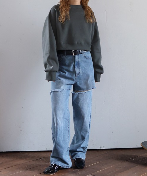 「Mili affinity」 スウェットカットソー FREE オートミール レディース_画像3