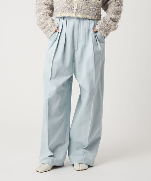 6 スラックス パンツ 「6(ROKU)」コットンレーヨン タックパンツ 26SS