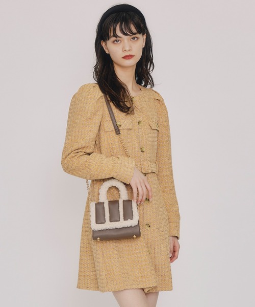 REDYAZEL（レディアゼル） ワンピース MIXツイードパフスリーブミニ
