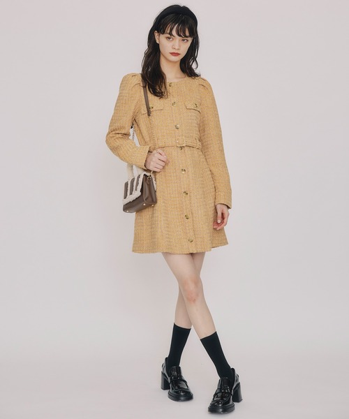 REDYAZEL（レディアゼル） ワンピース MIXツイードパフスリーブミニ