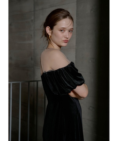 LE'RURE ドレス Velour souffle sleeve dress : ZOZOTOWN Yahoo!店