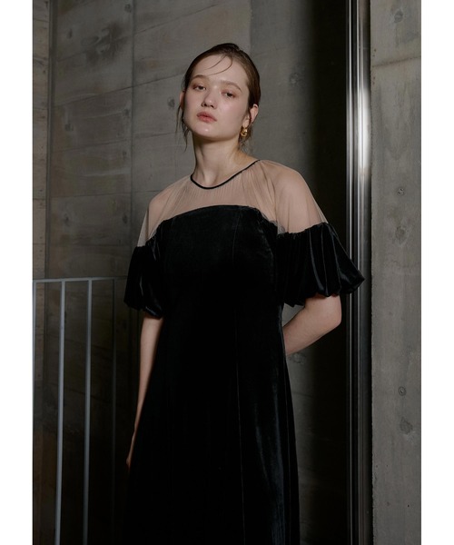 LE'RURE ドレス Velour souffle sleeve dress : ZOZOTOWN Yahoo!店
