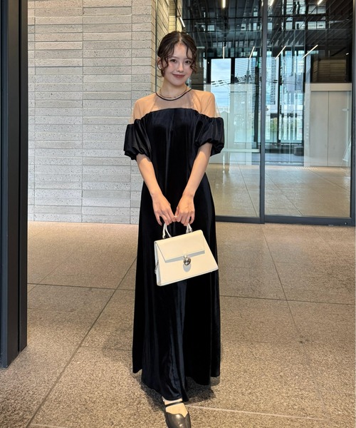 LE'RURE ドレス Velour souffle sleeve dress : ZOZOTOWN Yahoo!店