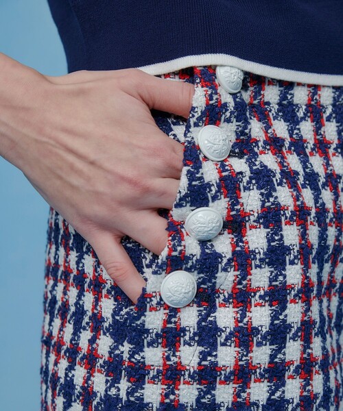 ワイドパンツ パンツ 「LOULOU WILLOUGHBY」トリコロールツイードマリンパンツ レディースの画像
