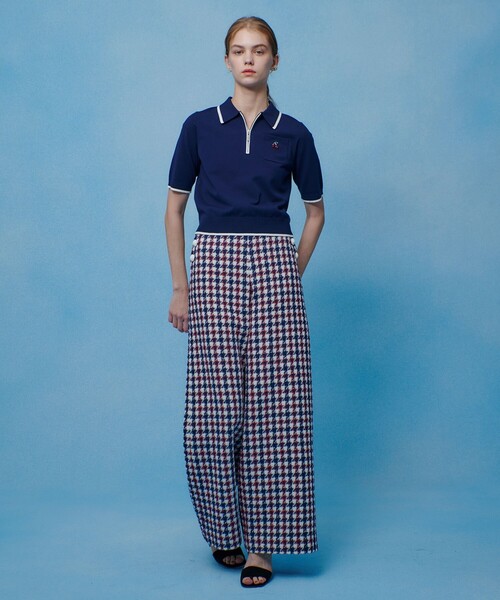 ワイドパンツ パンツ 「LOULOU WILLOUGHBY」トリコロールツイードマリンパンツ レディースの画像