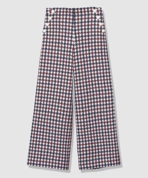 ワイドパンツ パンツ 「LOULOU WILLOUGHBY」トリコロールツイードマリンパンツ レディースの画像