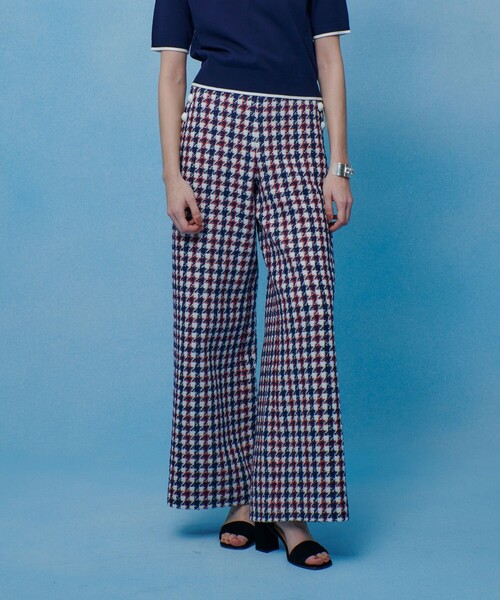 ワイドパンツ パンツ 「LOULOU WILLOUGHBY」トリコロールツイードマリンパンツ レディースの画像