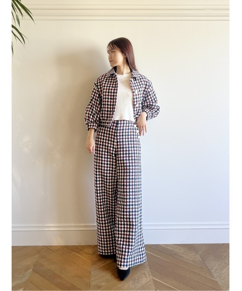 ワイドパンツ パンツ 「LOULOU WILLOUGHBY」トリコロールツイードマリンパンツ レディースの画像