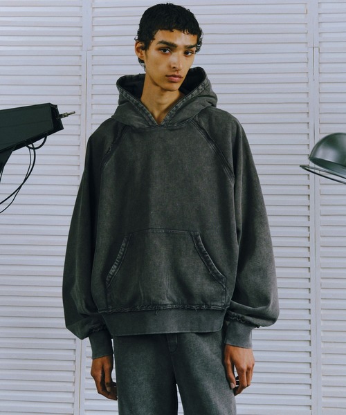 「HARE」 プルオーバーパーカー SMALL チャコールグレー メンズ_画像9