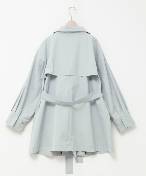 【新品未使用タグ付】 NOLLEY'S 水色 ウール混合 ハーフコート 38 ◇【WEB限定】チェスターダブルリバーハーフコート | ノーリーズ