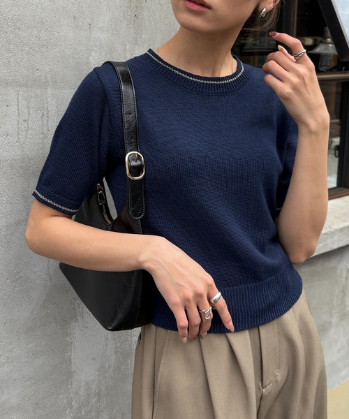 NOGLE サマーニット ニット セーター 「NOGLE/ノグル」配色ライン