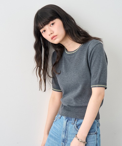 NOGLE サマーニット ニット セーター 「NOGLE/ノグル」配色ライン