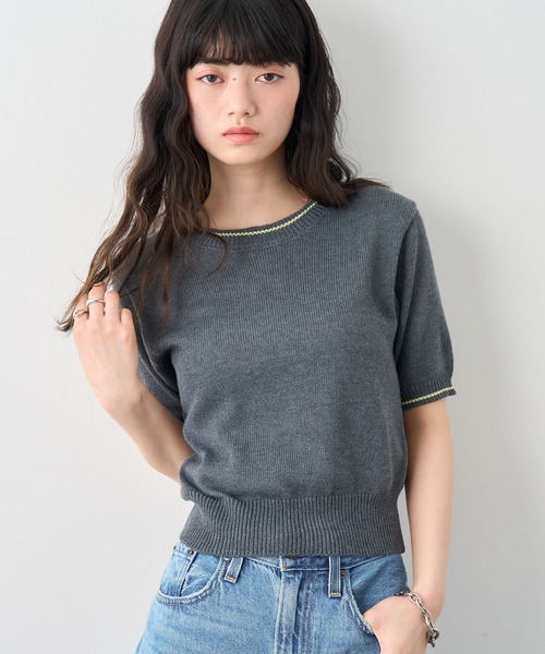 NOGLE サマーニット ニット セーター 「NOGLE/ノグル」配色ライン