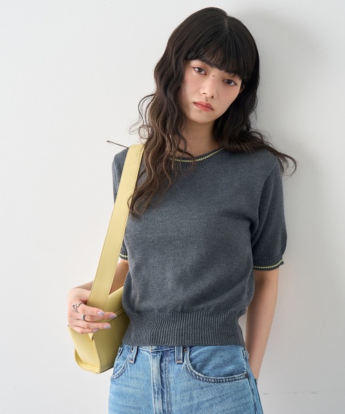 NOGLE サマーニット ニット セーター 「NOGLE/ノグル」配色ライン