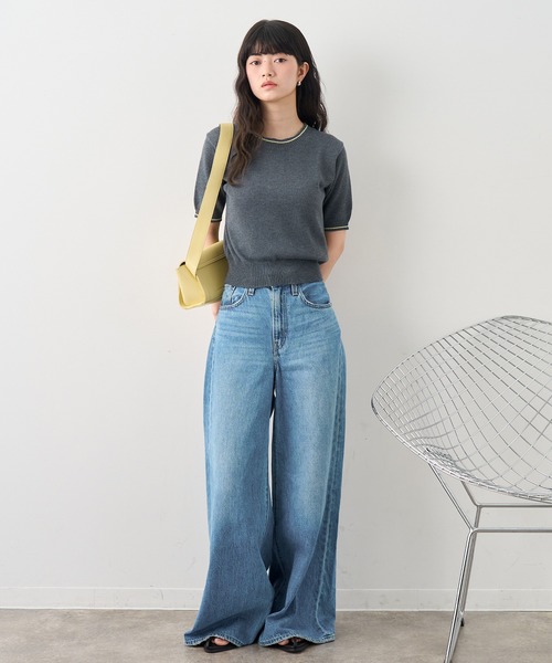 新品未使用✨️BRIEFING サマーニット レディース 定価46200円 紺 NOGLE サマーニット ニット セーター 「NOGLE/ノグル」配色ライン