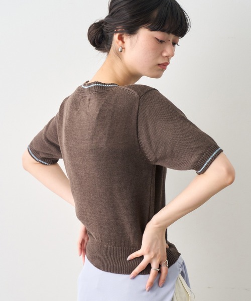 NOGLE サマーニット ニット セーター 「NOGLE/ノグル」配色ライン