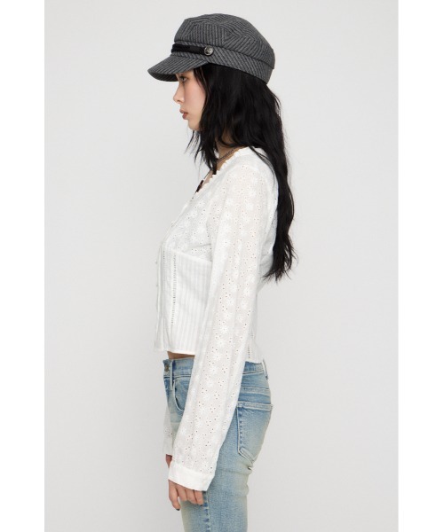 LAGUA GEM（ラグアジェム） ブラウス シャツ FRILL NECK COTTON