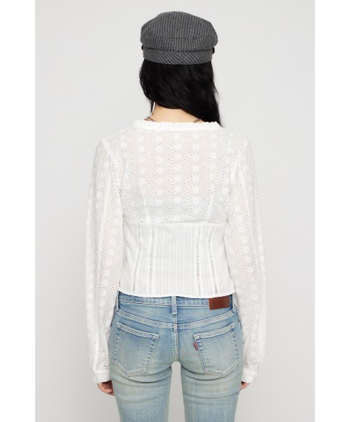 LAGUA GEM（ラグアジェム） ブラウス シャツ FRILL NECK COTTON