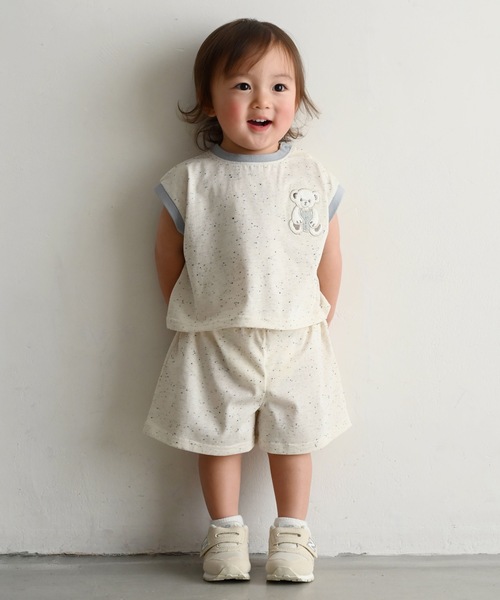M*.様 【新品未使用】BeBe ノースリーブ ベスト・パンツの2点セット 12 PUPPAPUPO（プッパプーポ） ベビー セットアップノースリーブ ショート