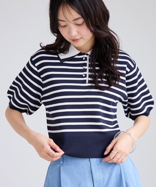 VIS（ビス） ポロシャツ ポロ 「新色追加」ダブルカラー半袖ポロニット