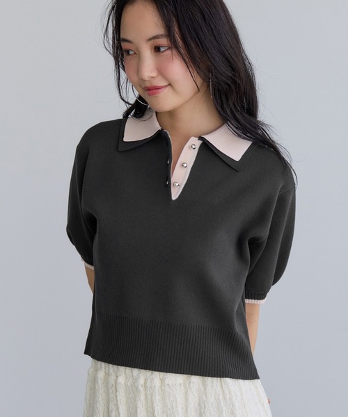 ポロシャツ ニット素材 半袖 Lサイズ BLACK ポロシャツ ニットポロ レギュラー 半袖 メンズ(S レッド): 東京シャツ