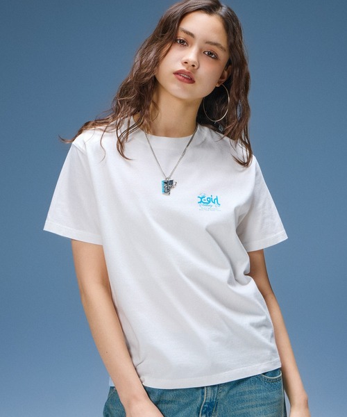 X-girl（エックスガール） tシャツ 半袖 MIX MILLS LOGO S/S TEE