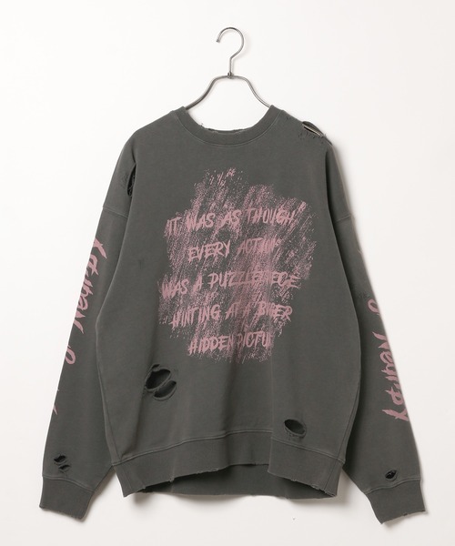 「PBLIM」 スウェットカットソー LARGE チャコールグレー レディース_画像5