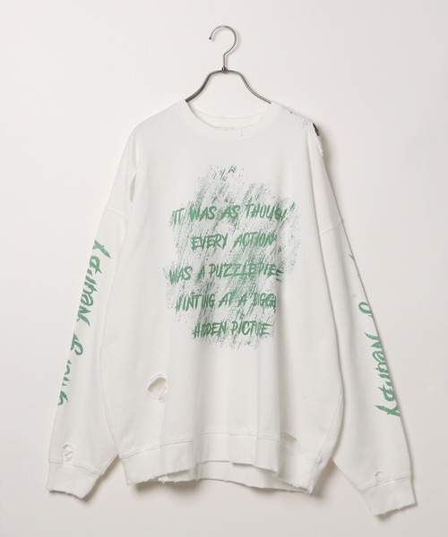 「PBLIM」 スウェットカットソー LARGE チャコールグレー レディース_画像9