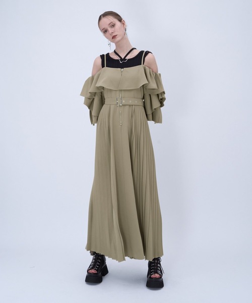 HARE（ハレ） ワンピース 「2WAYで着れる」オフショルZIPプリーツ