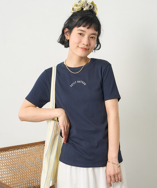 tシャツ PETIT BATEAU × FREAK'S STORE/プチバトー 別注 ミニロゴTシャツ レディースの画像