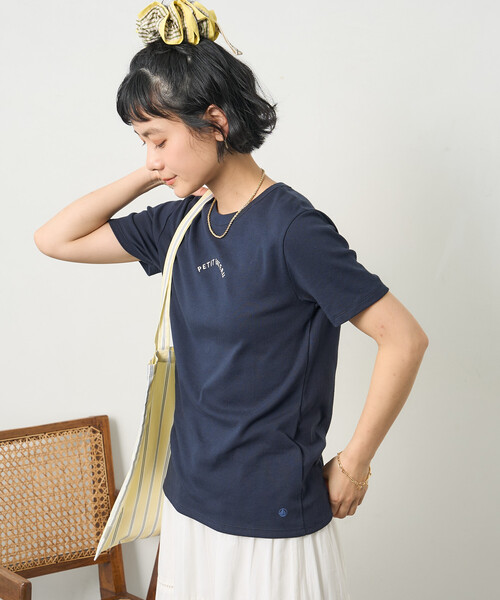 tシャツ PETIT BATEAU × FREAK'S STORE/プチバトー 別注 ミニロゴTシャツ レディースの画像
