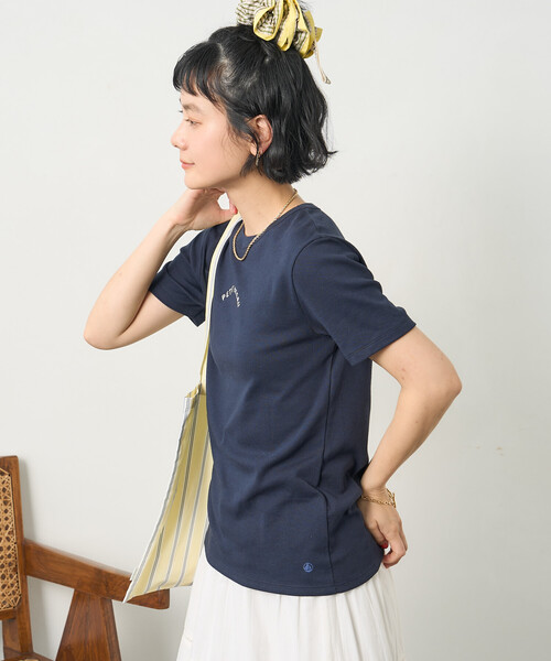 tシャツ PETIT BATEAU × FREAK'S STORE/プチバトー 別注 ミニロゴTシャツ レディースの画像