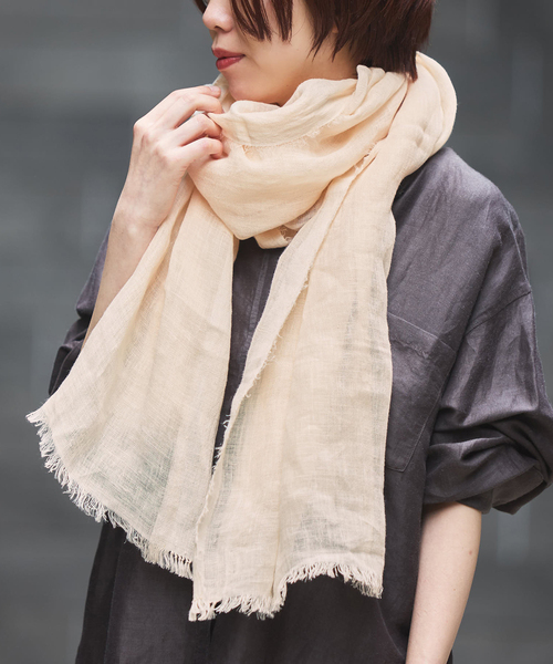 ストール マフラー NIMNIMDUAI/ニムニムデュアイ PLAIN GAUZE STOLE ストール レディースの画像