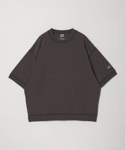 【Monkeytime×CHAMPION】25SS ピグメント リブ五分袖Tシャツ Champion（チャンピオン） tシャツ × monkey time」ピグメント リブ T