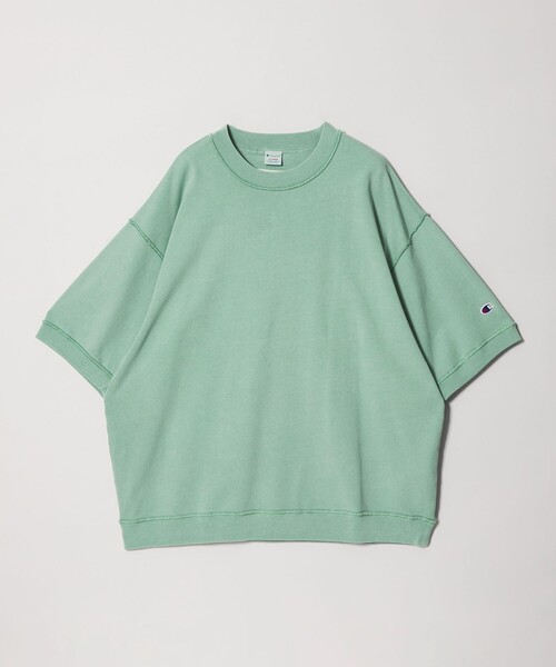 【Monkeytime×CHAMPION】25SS ピグメント リブ五分袖Tシャツ Champion（チャンピオン） tシャツ × monkey time」ピグメント リブ T