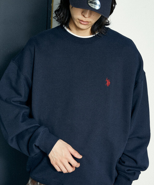 「U.S. POLO ASSN.」 スウェットカットソー SMALL ブラック メンズ_画像9