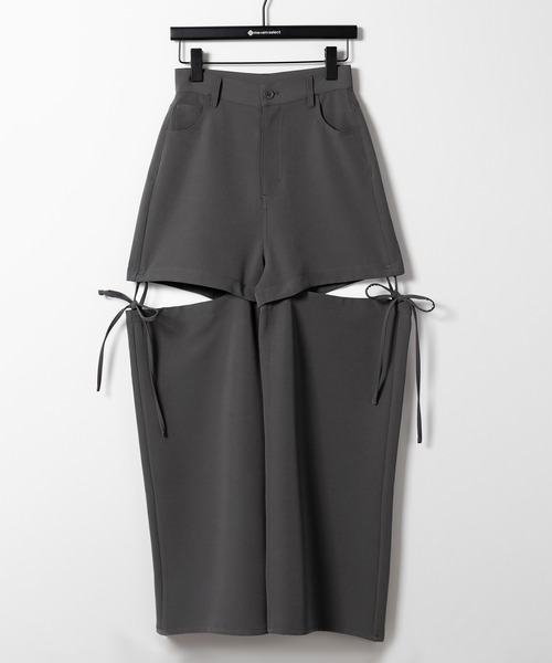 「me+em select」 スラックス MEDIUM チャコール レディース_画像5