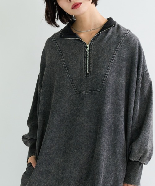 「A.D.C.L.」 長袖ワンピース L ブルー レディース_画像8