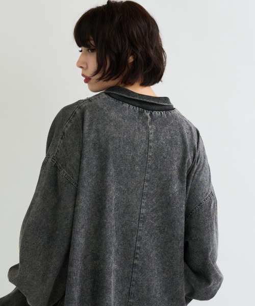 「A.D.C.L.」 長袖ワンピース L ブルー レディース_画像9