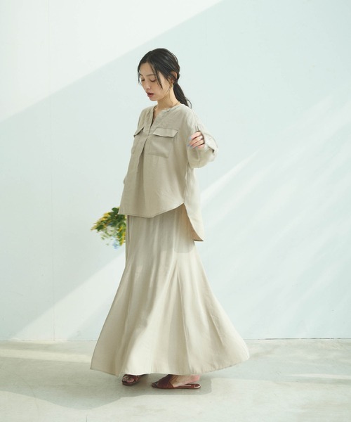 「CROSS FUNCTION」 長袖ブラウス M ベージュ レディース_画像5