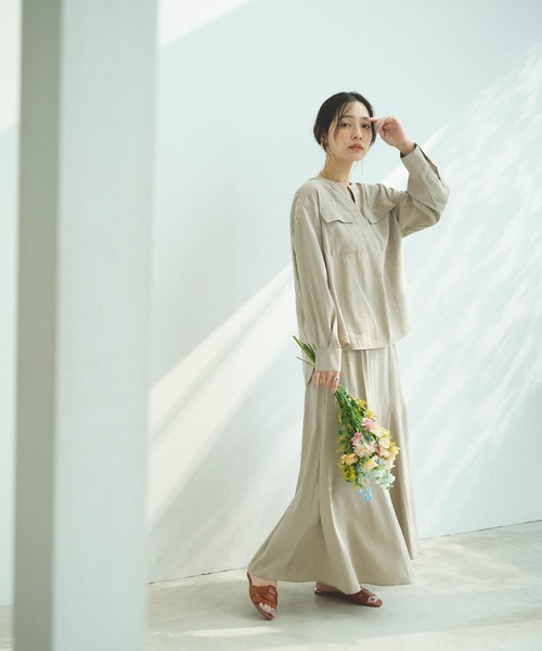 「CROSS FUNCTION」 長袖ブラウス M ベージュ レディース_画像8