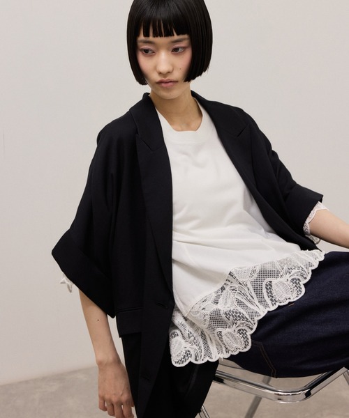 tシャツ レースコンビT レディース