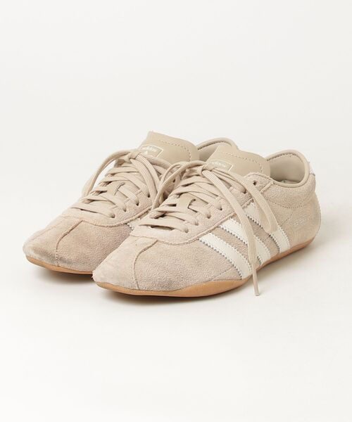 「adidas」 ローカットスニーカー 22.5cm ベージュ レディース
